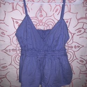 Blue cropped tank top